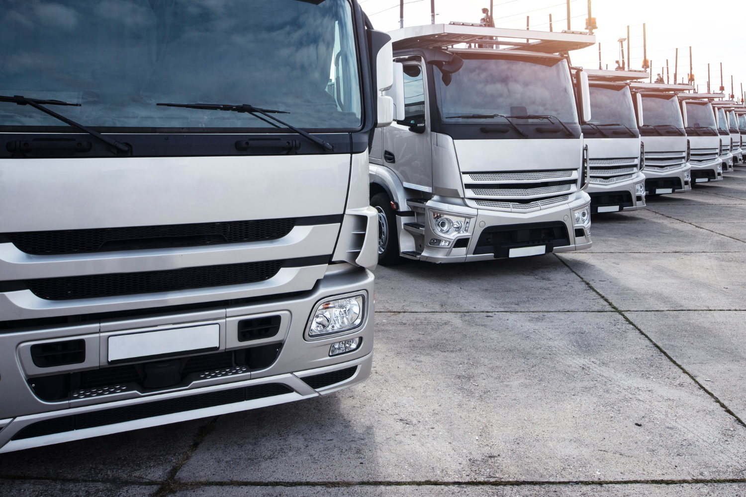 lorries parked in lorry park